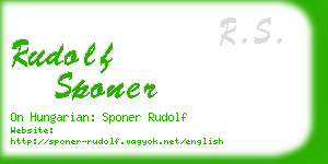 rudolf sponer business card